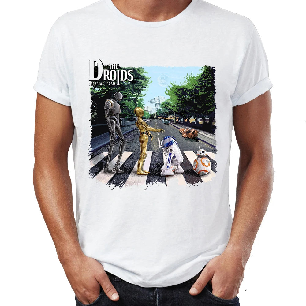 Brand New Men T Shirts 100% Cotton Driod Imperial Road Abby Road R2D2 C3PO Game Awesome Artwork Print Tee Shirts Oversize Tshirt - Premium T-Shirt from Lizard Vigilante - Just $23.99! Shop now at Lizard Vigilante