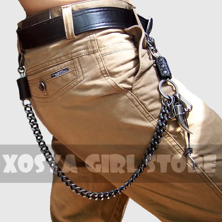 Chain Wallet Men's Hip hop Punk Horns Skull Metal Casual Pants Waistchain - Lizard Vigilante