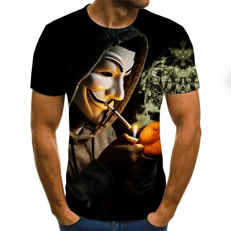 Joker 3D Print T Shirt Men Women Vendetta Tshirt Summer Casual Short Sleeve O-neck Streetwear Tops & Tees - Premium T-shirt from Lizard Vigilante - Just $24.39! Shop now at Lizard Vigilante