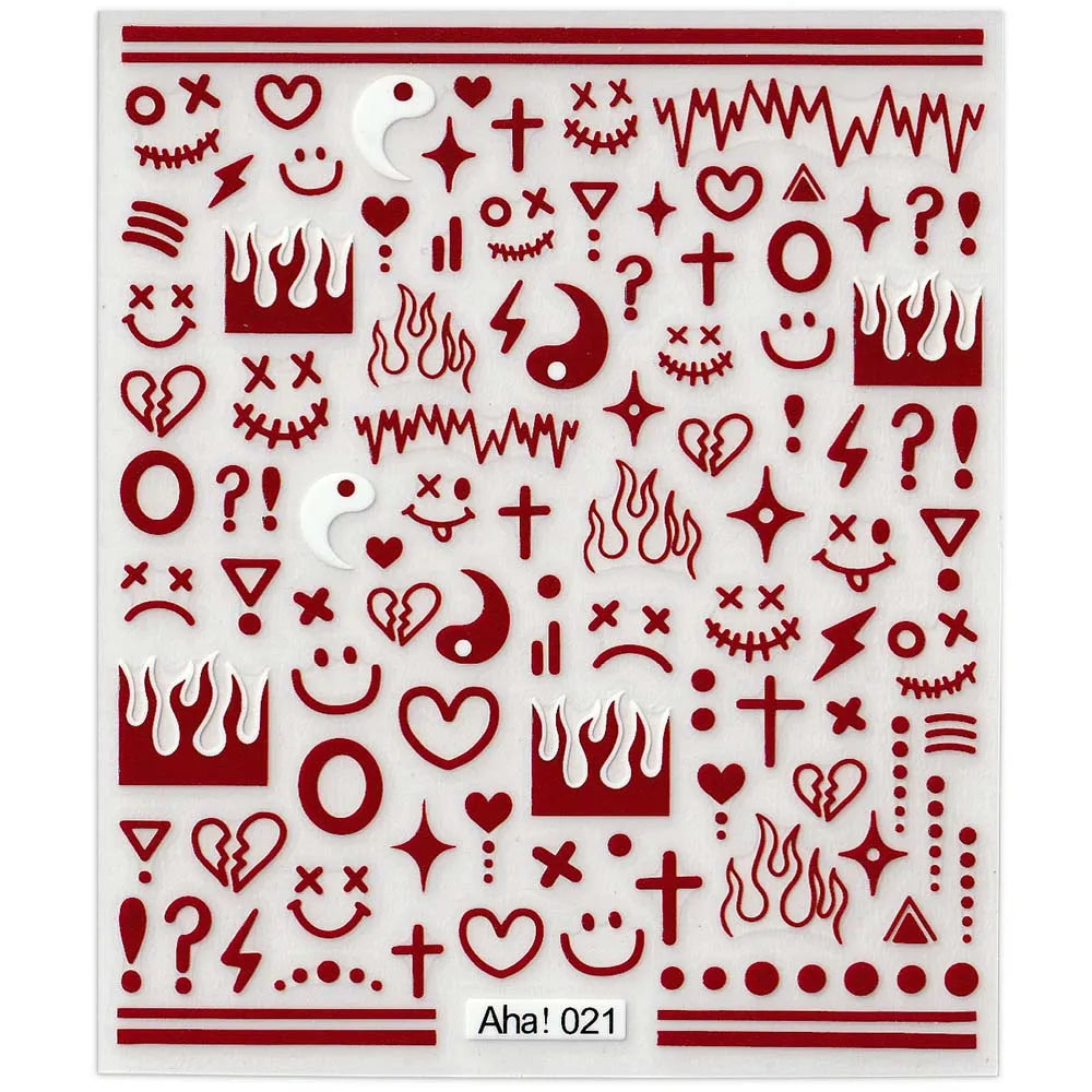 42Model Sticker Nail Decal 3D Adhesive Patch,Smile/Animal/Flower Nail Art Decorations Manicure Sticker Easter Day Design Decal-