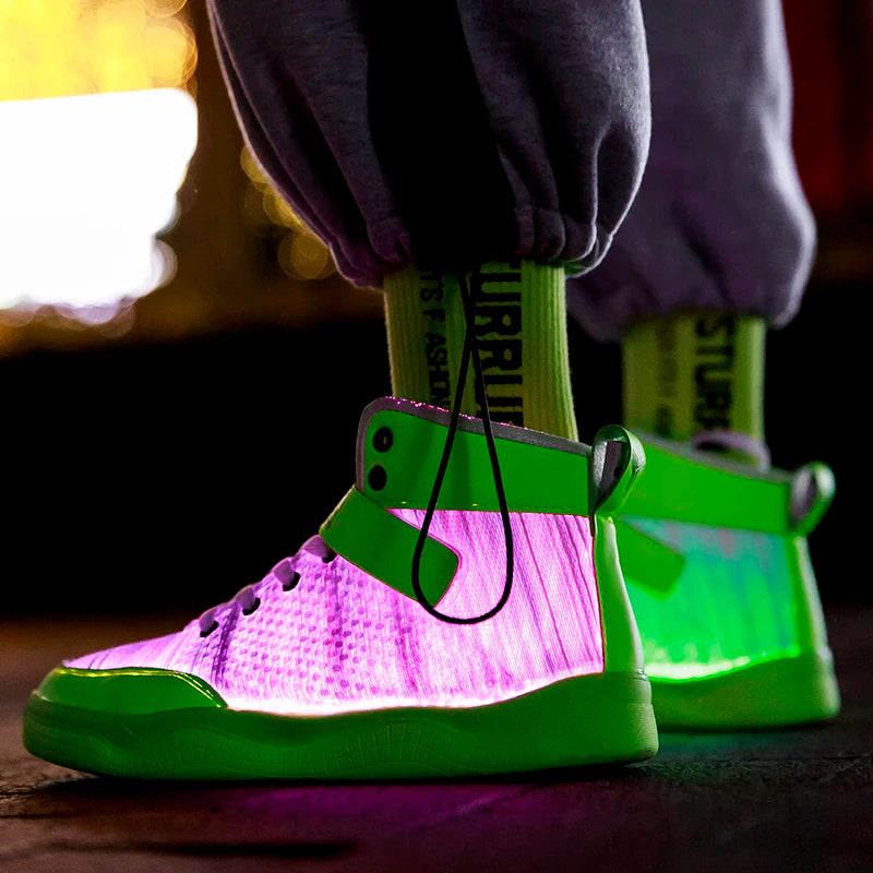 UncleJerry 2020 New Fiber Optic Shoes big boys girls and adult USB Rechargeable Glowing Sneakers Party Shoes Cool Street Shoes - Premium  from Lizard Vigilante - Just $73.99! Shop now at Lizard Vigilante