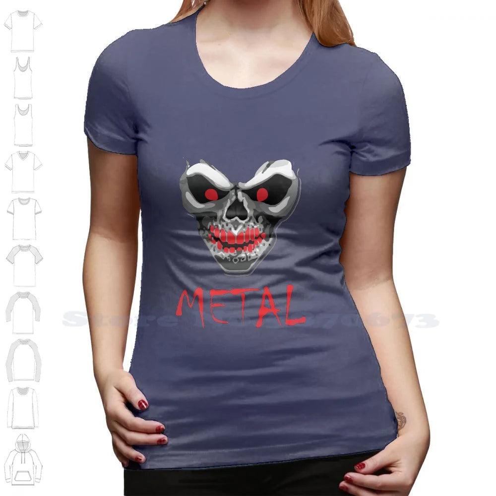 Heavy Metal Music Skull Devil 100% Cotton T-Shirt Heavy Metal Music Hard And Roll Dark Underground Emo Electric Guitar Case Cool - Premium T-Shirt from Lizard Vigilante - Just $21.99! Shop now at Lizard Vigilante