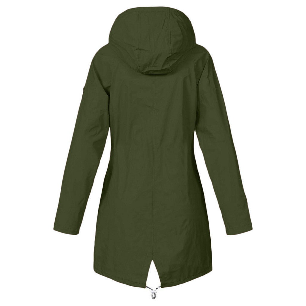 Waterproof Hooded Windbreaker Rain Jacket for Women – Full Zip Snow Coat with Pockets - Premium coat from Lizard Vigilante - Just $44.88! Shop now at Lizard Vigilante