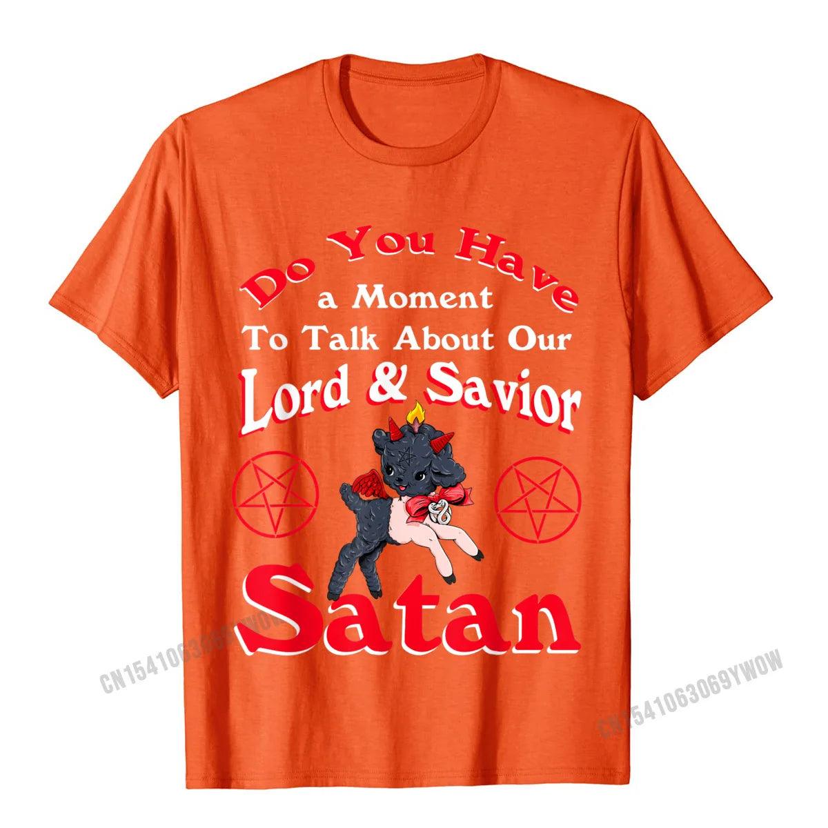 Satan Pentagram Funny Satanic Cute Baphomet Goat Occult T-Shirt Camisas Men Top T-Shirts For Men Tops Shirts Fashion Summer - Lizard Vigilante