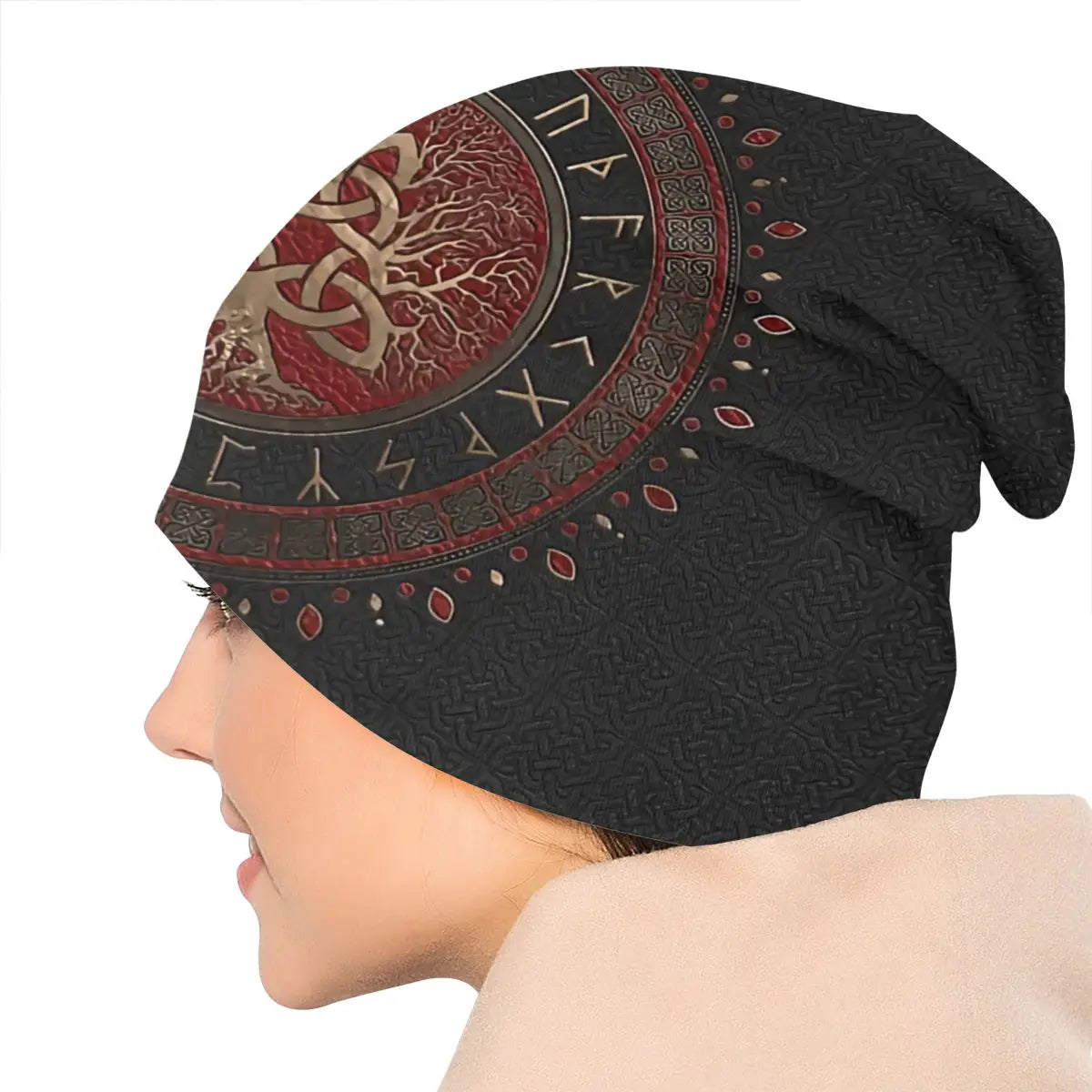 Enchanted Triquetra Tree Beanie – Mystical Comfort Meets Urban Edge for Every Bold Adventurer - Premium beanie from Lizard Vigilante - Just $18.88! Shop now at Lizard Vigilante