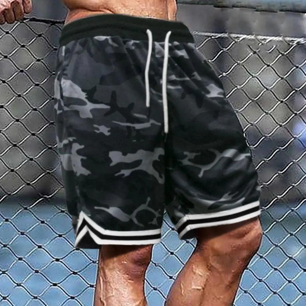 Plus Size Men's Camouflage Fitness Shorts – Quick-Dry Polyester Sports Shorts with Drawstring Waist – Casual & Comfortable Board Shorts for Active Wear - Premium shorts from Lizard Vigilante - Just $22.99! Shop now at Lizard Vigilante