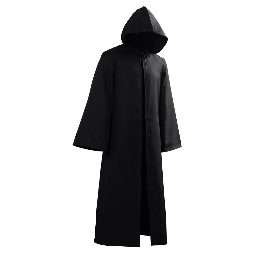 Satanic Death Cult Black Hooded Cloak Robe Greek Mythological Thanatos Cosplay Costumes Scary Witch Devil Role Play Long Black Gown Outfit - Premium robe from Lizard Vigilante - Just $22.99! Shop now at Lizard Vigilante