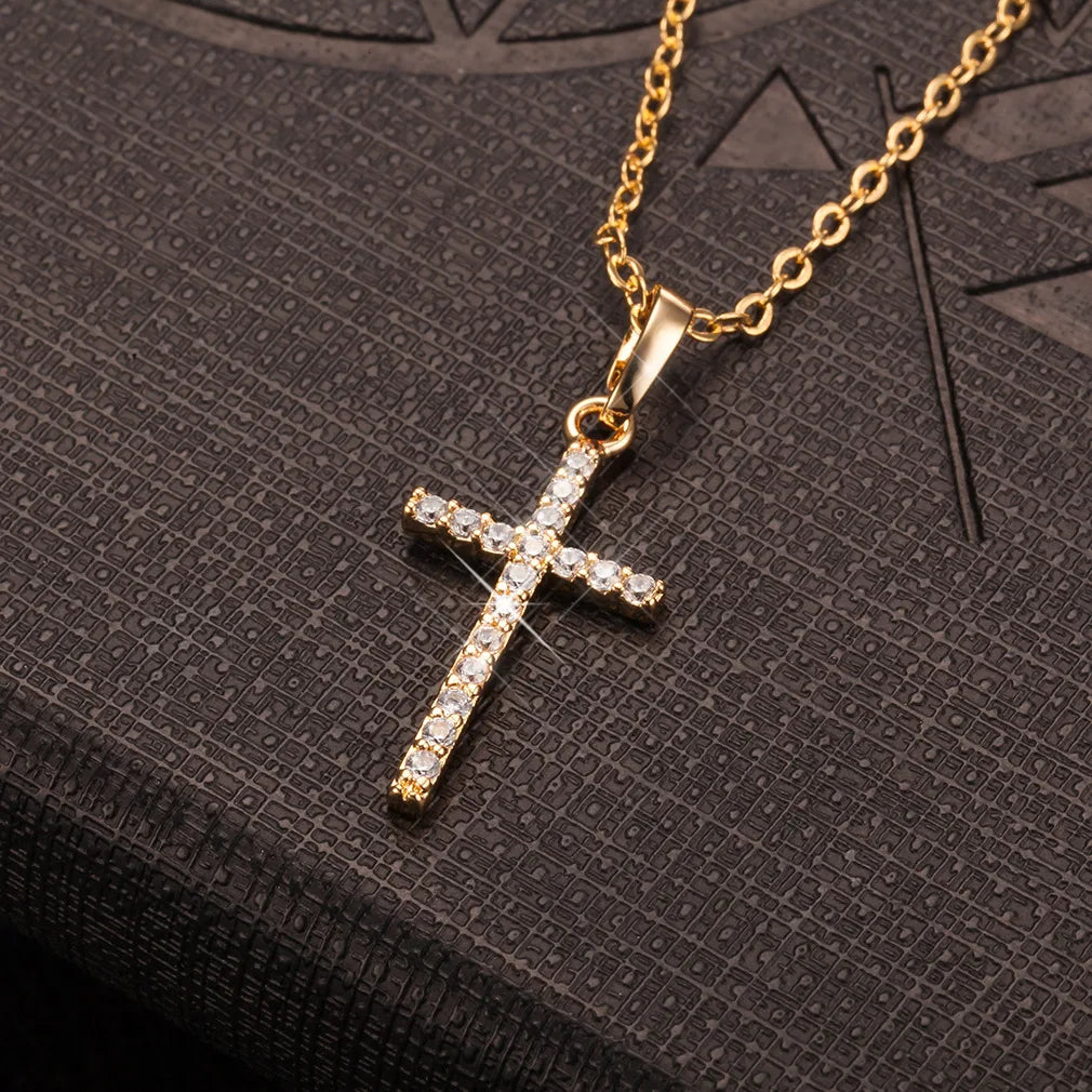 Fashion  Cross Pendants dropshipping Golden Silver  Color Crystal Jesus Cross Pendant Necklace Jewelry For Men/Women Wholesale - Premium  from Lizard Vigilante - Just $1.99! Shop now at Lizard Vigilante