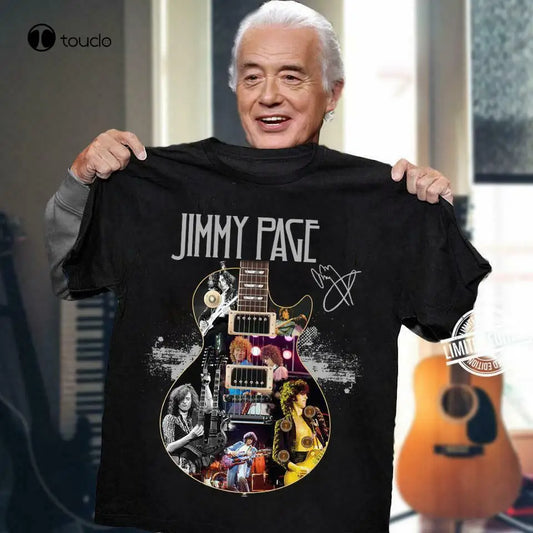 Jimmy Page Signature T-Shirt – Iconic Guitarist Graphic Tee | Classic Rock Tribute for Men, Casual Cotton Tee - Premium T-shirt from Lizard Vigilante - Just $31.08! Shop now at Lizard Vigilante