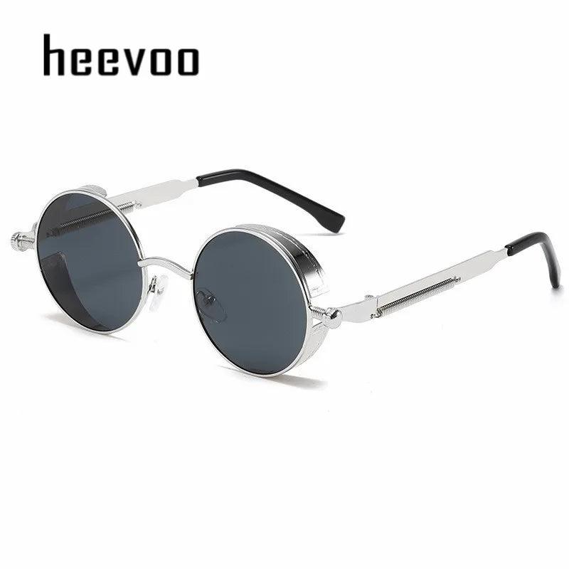 Metal Steampunk Sunglasses Men Women Fashion Round Glasses Brand Designer Vintage Sun Glasses High Quality Oculos de sol 2024 - Lizard Vigilante