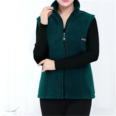 Plus Size Polar Fleece Vest for Women | Autumn/Winter Casual Sleeveless Jacket with Zipper Closure – Multiple Colors - Premium vest from Lizard Vigilante - Just $28.88! Shop now at Lizard Vigilante