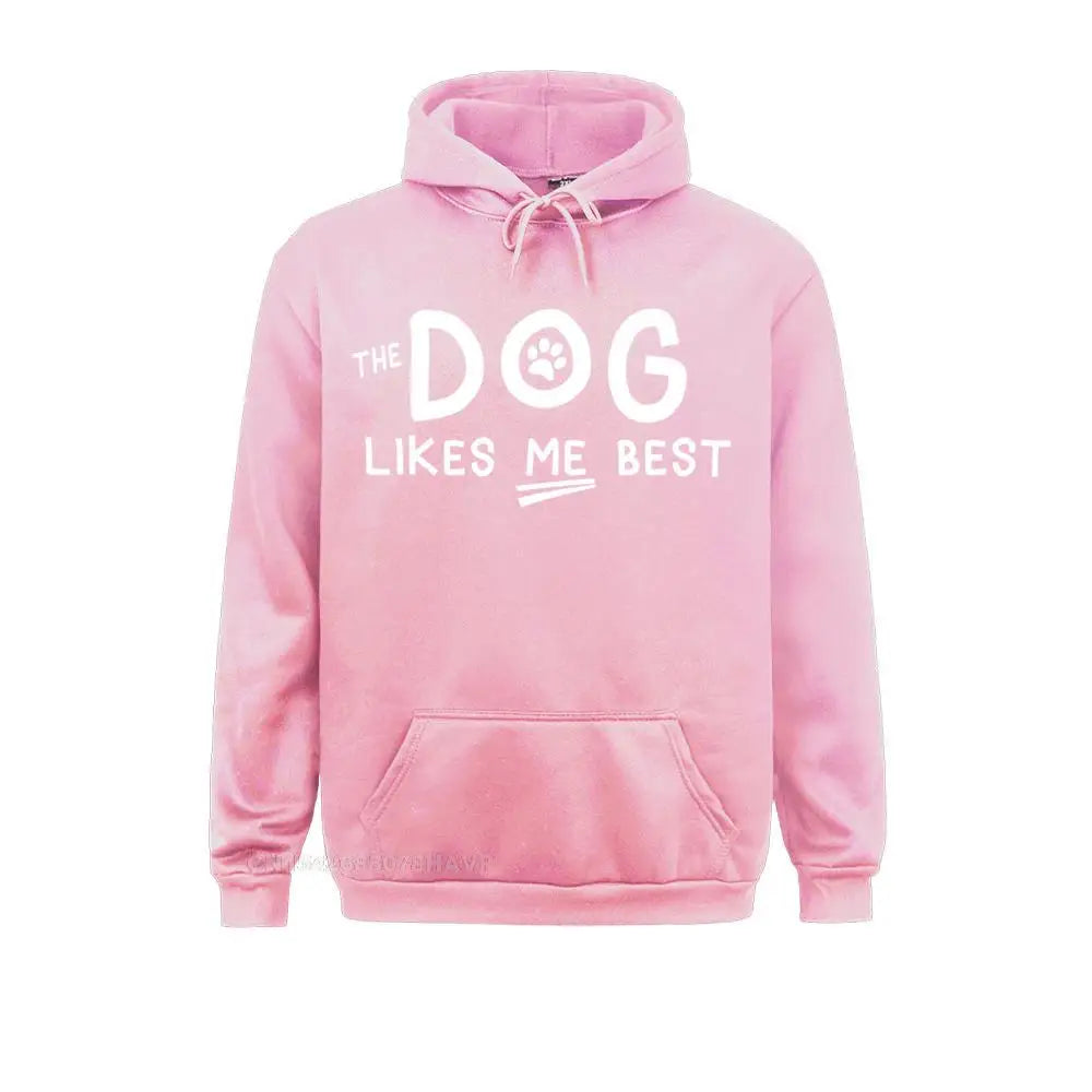 The Dog Likes Me Best Long Sleeve Hoodie Sweatshirts For Men Funny Dog Lover Long Sleeve Hoodies Brand New Autumn Hoods Design - Lizard Vigilante