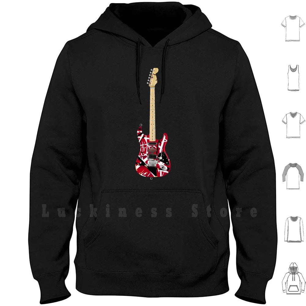 EVH Rock Hoodie with Guitar Graphics – Van Halen Vibes for Diehard Fans - Premium hoodie from Lizard Vigilante - Just $32.88! Shop now at Lizard Vigilante