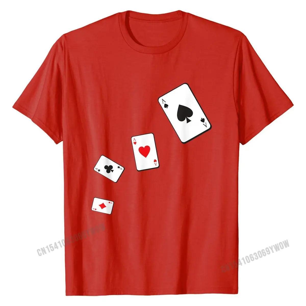 Aces Playing Cards Shirt, Poker Gambling Casino Game Male Tees Printed On High Quality Rayon Tshirts - Lizard Vigilante