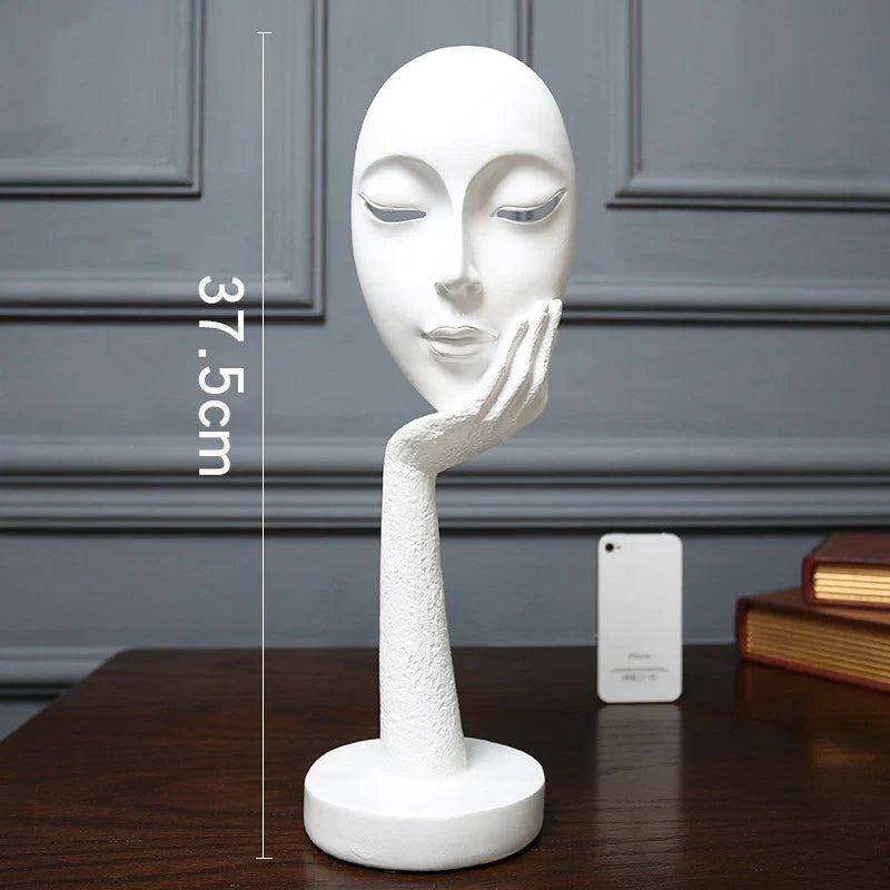 3D Face Mask Abstract Sculpture, Home Decoration Statue, Table Decorations Accessories, Art Figurine, Living Room Decor