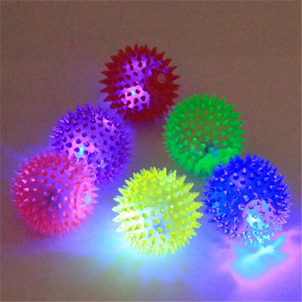 Dog Squeaky Toys Colorful Soft Rubber Luminous Pet Puppy Dog Chewing Playing Elastic Hedgehog Ball Toy Small Pet Supplies - Premium  from Lizard Vigilante - Just $15.99! Shop now at Lizard Vigilante