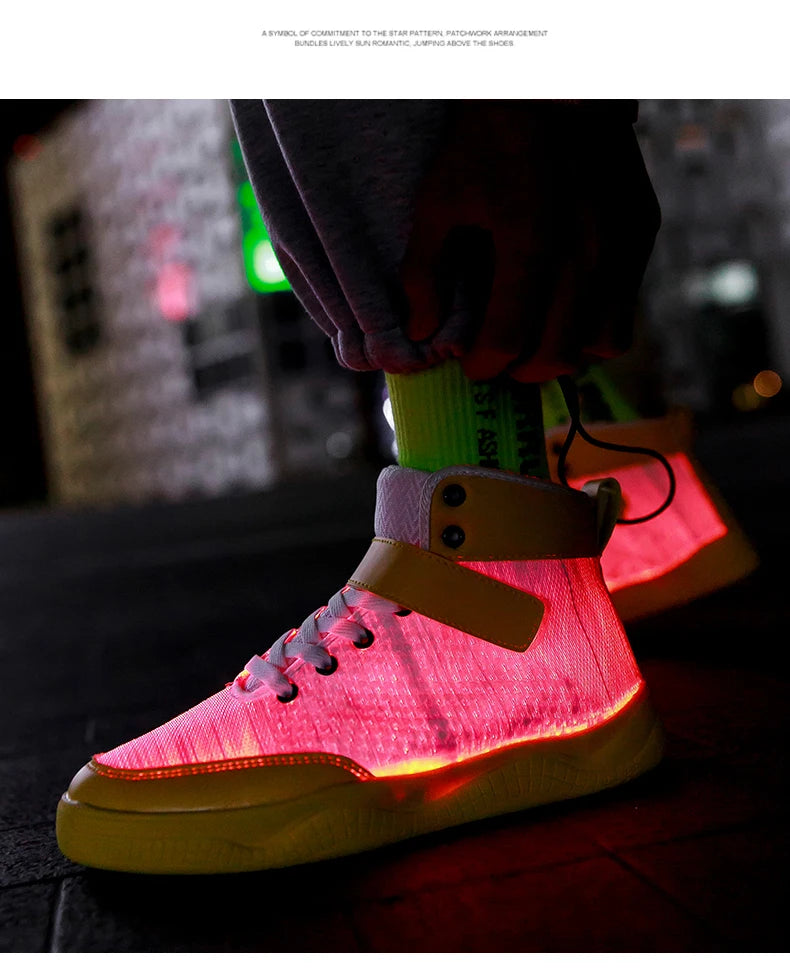 UncleJerry 2020 New Fiber Optic Shoes big boys girls and adult USB Rechargeable Glowing Sneakers Party Shoes Cool Street Shoes - Premium  from Lizard Vigilante - Just $73.99! Shop now at Lizard Vigilante