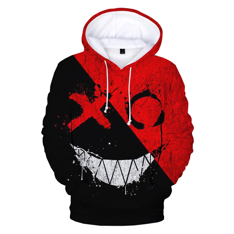 XOXO Devil Smiling Face 3D Printed Hoodie – Trendy Fashionable Casual Pullover for Men and Women - Premium hoodie from Lizard Vigilante - Just $38.88! Shop now at Lizard Vigilante