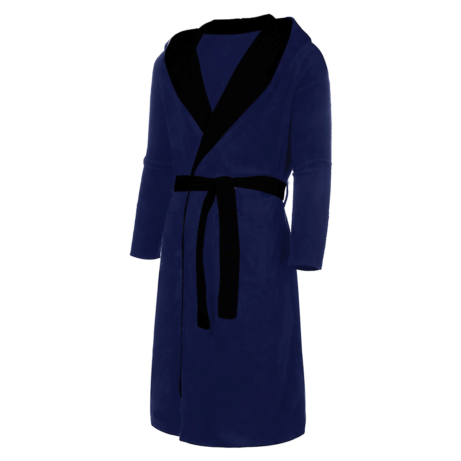 Men’s Casual Kimono Bathrobe – Flannel Hooded Sleepwear, Plus Size Available - Premium Robe from Lizard Vigilante - Just $32.88! Shop now at Lizard Vigilante