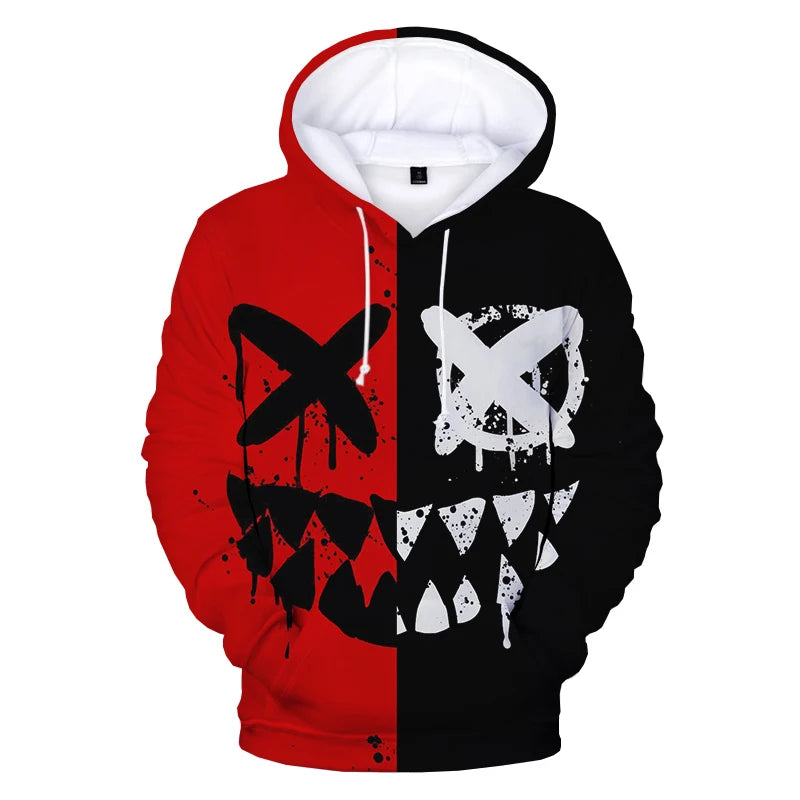 XOXO Devil Smiling Face 3D Printed Hoodie – Trendy Fashionable Casual Pullover for Men and Women - Premium hoodie from Lizard Vigilante - Just $38.88! Shop now at Lizard Vigilante