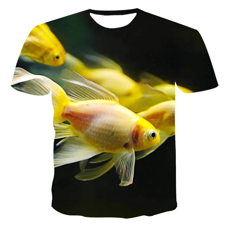 3D Color Fish Graphic T Shirts For Men Summer Fashion Casual Trend funny T-Shirts Personality harajuku Hip Hop Print T-shirt - Lizard Vigilante