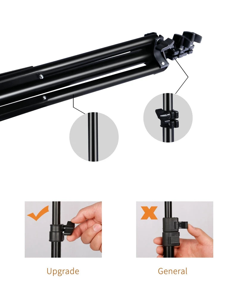 200cm Adjustable Photography Tripod Light Stand with 1/4 Screw Head, Lightweight Aluminum Tripod for Ring Light, Phone & DSLR Cameras – Pro Photo Studio Support - Premium light stand from Lizard Vigilante - Just $21.99! Shop now at Lizard Vigilante