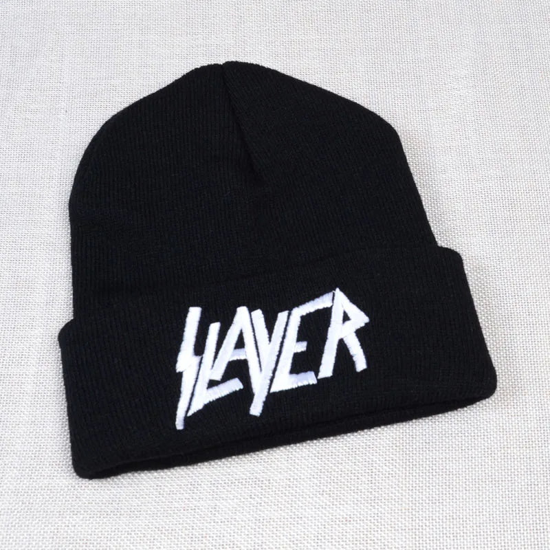 SLAYER Rock Cap – 100% Cotton Knitted Beanie | Warm Winter Embroidered Letter Skullies for Men & Women - Premium  from Lizard Vigilante - Just $19.86! Shop now at Lizard Vigilante