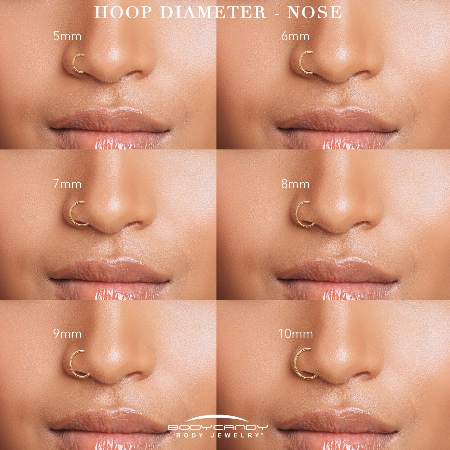 20G Gold PVD Implant Grade Titanium Triple Sided Micro Gem Hinged Nose Hoop