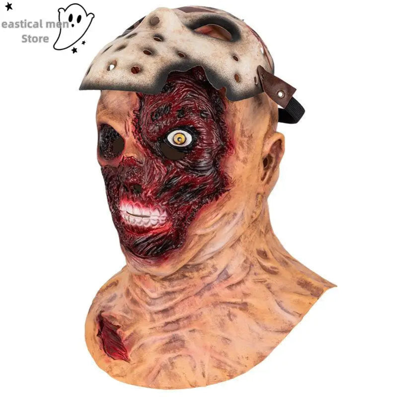Horror-themed mask with detailed design on a white background