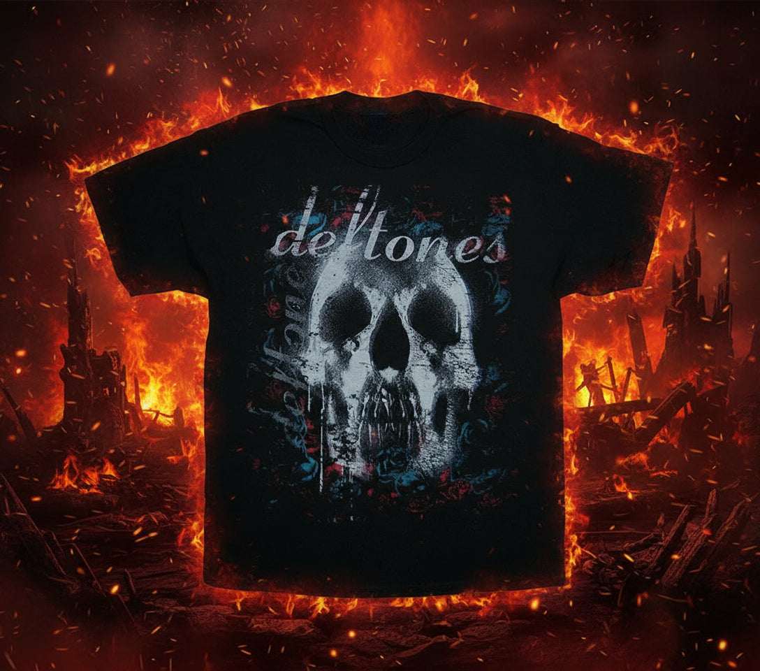 Horror Deftones Skull T-Shirt – Gothic Black Tee, Harajuku Streetwear, Japanese Vintage Casual Summer Tee for Men & Women - Premium t-shirt from Lizard Vigilante - Just $22.99! Shop now at Lizard Vigilante