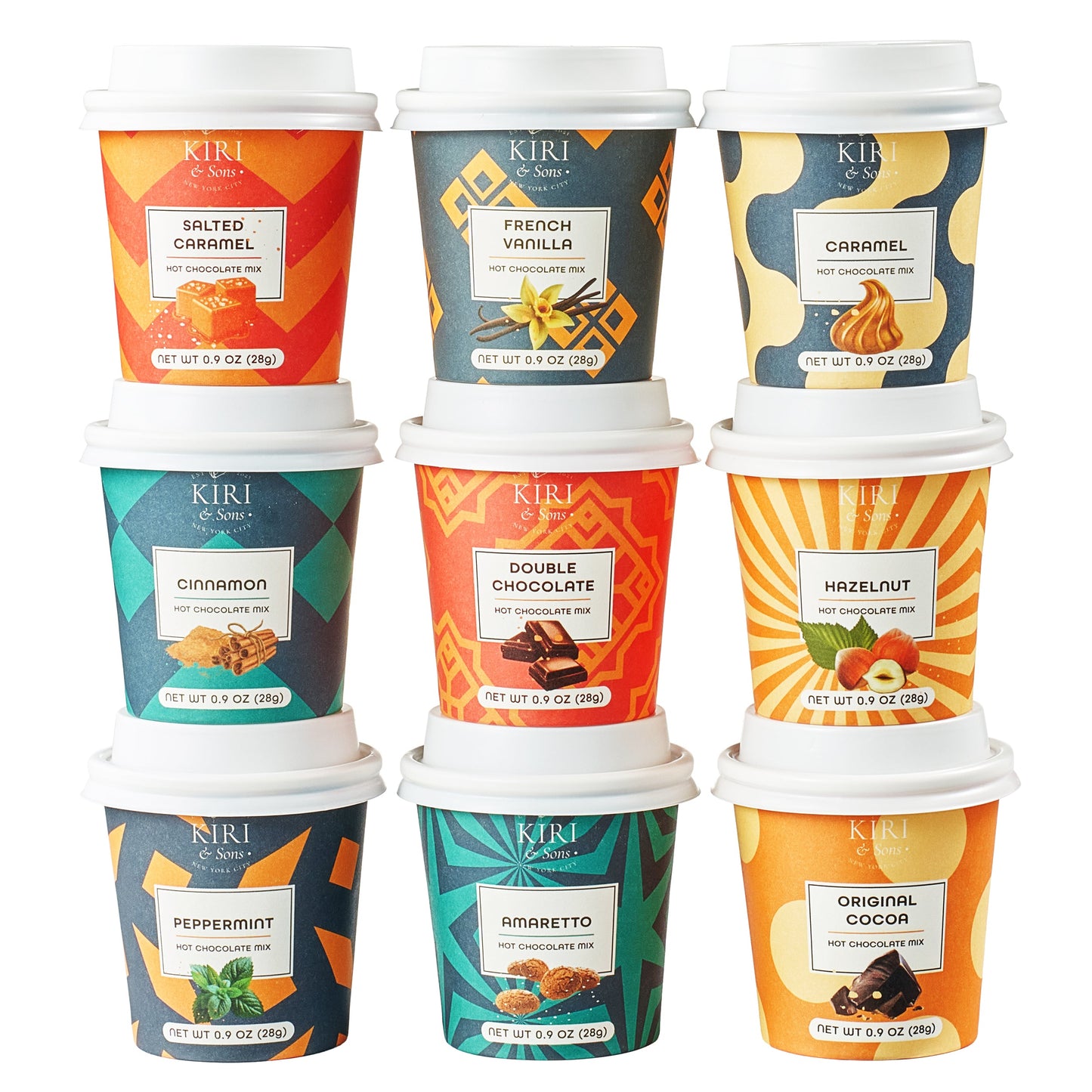 Gourmet Hot Cocoa Gift Set Cup Hot Chocolates - Set of 9 Flavors - Salted Caramel, French Vanilla, Caramel, Gingerbread, Mint, Amaretto & More - Holiday Christmas Gifts For Her, Him, Kids