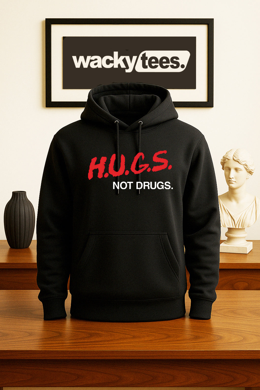 Hugs Not Drugs Retro Dare To 90s Style Funny Graphic Tee Shirt