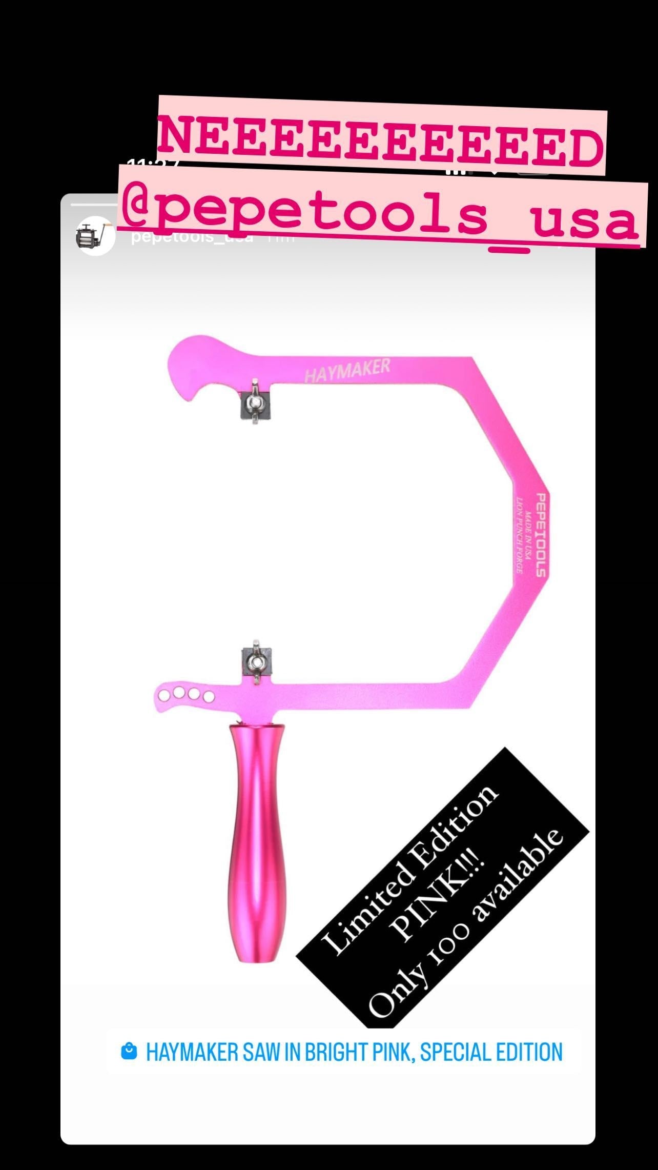 Haymaker Saw in Bright Pink, Special Edition