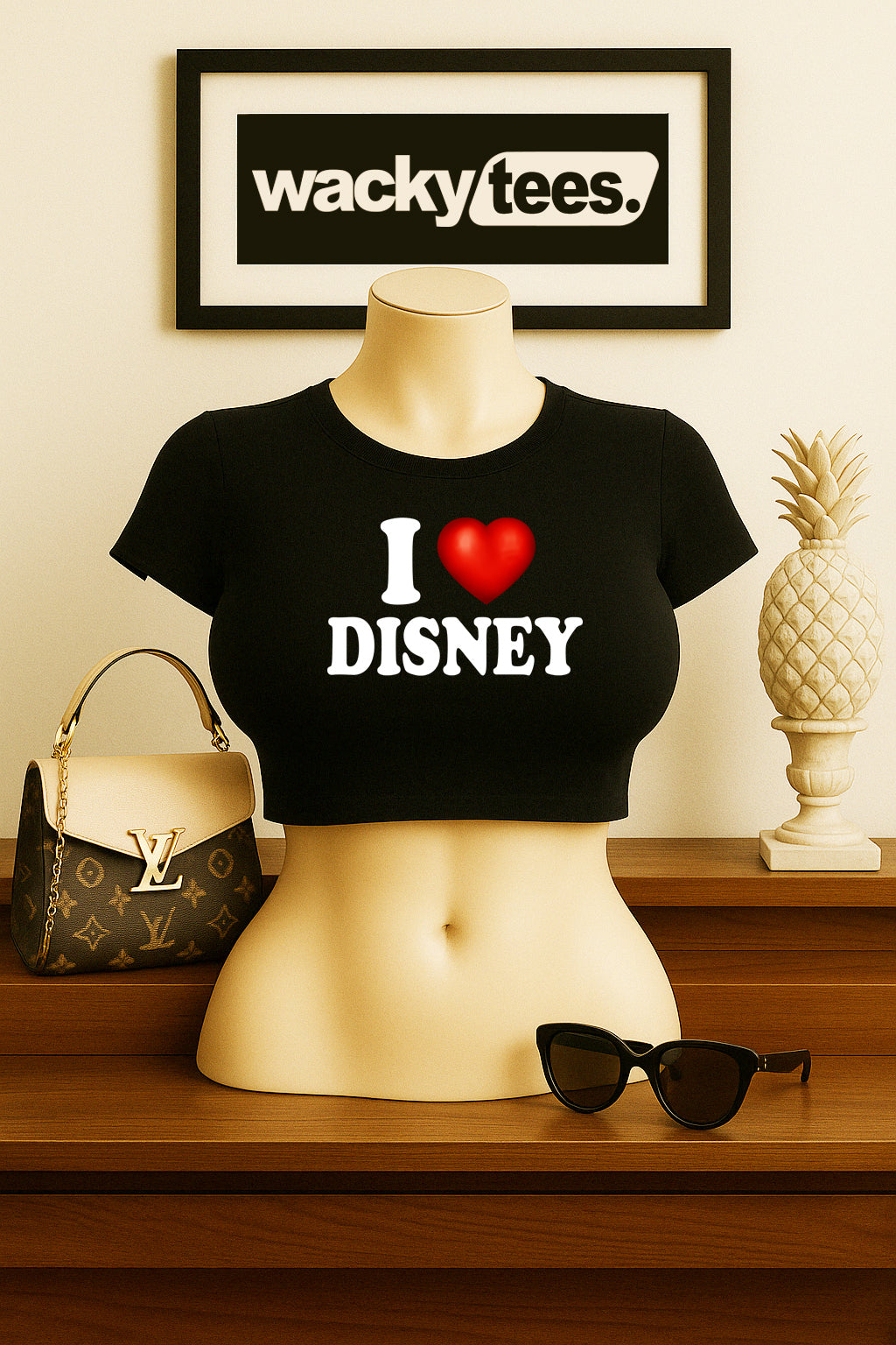 I Love Disney I Heart Funny Adult Humor Graphic Tee Shirt