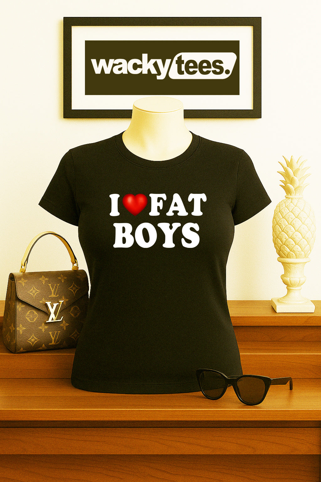 I Love Fat Boys I Heart Funny Adult Humor Graphic Tee Shirt