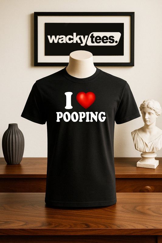 I Love Pooping I Love Party Favors I Heart Funny Adult Humor Graphic Tee Shirt