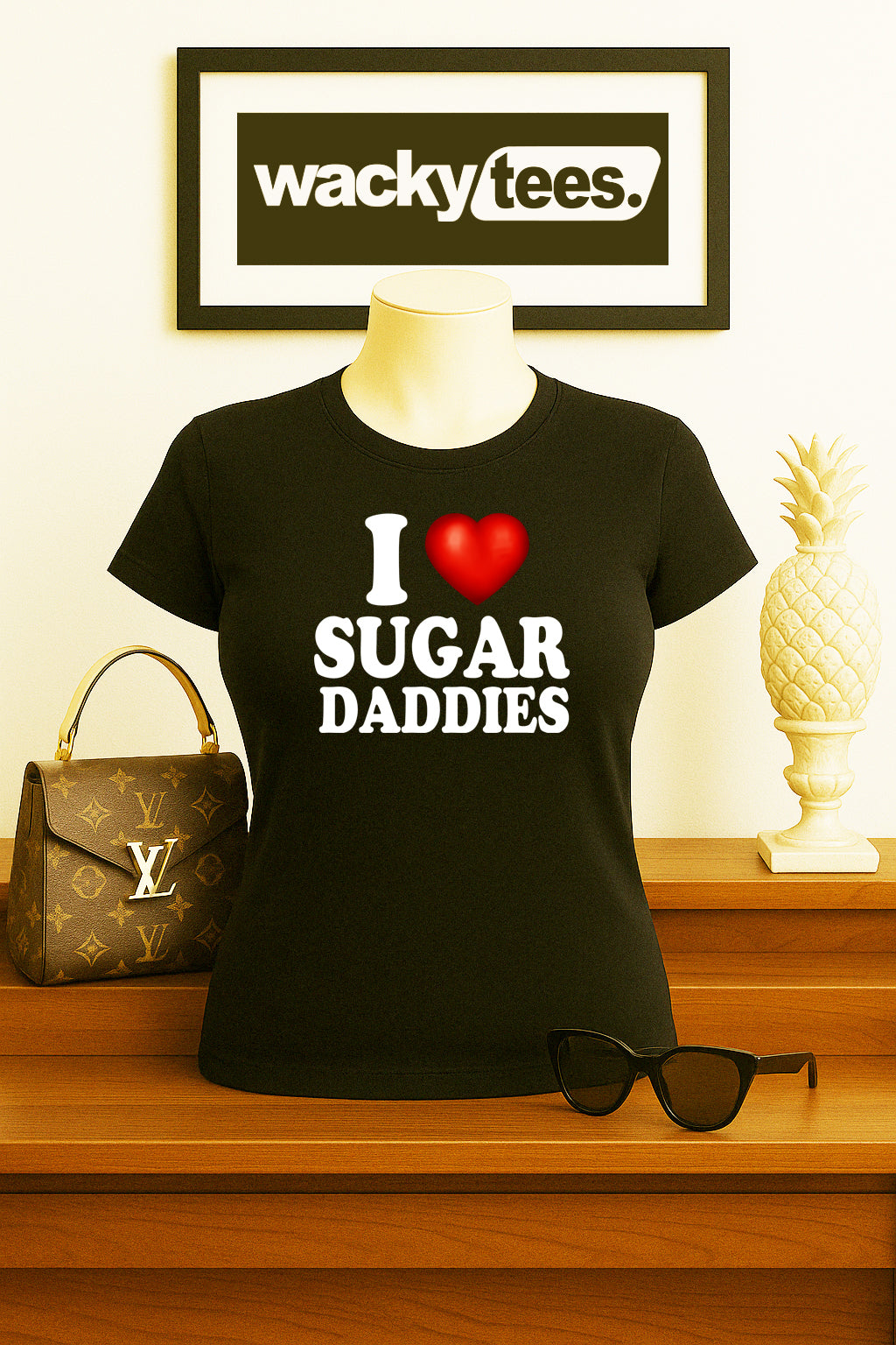 I Love Sugar Daddies I Heart Funny Adult Humor Graphic Tee Shirt