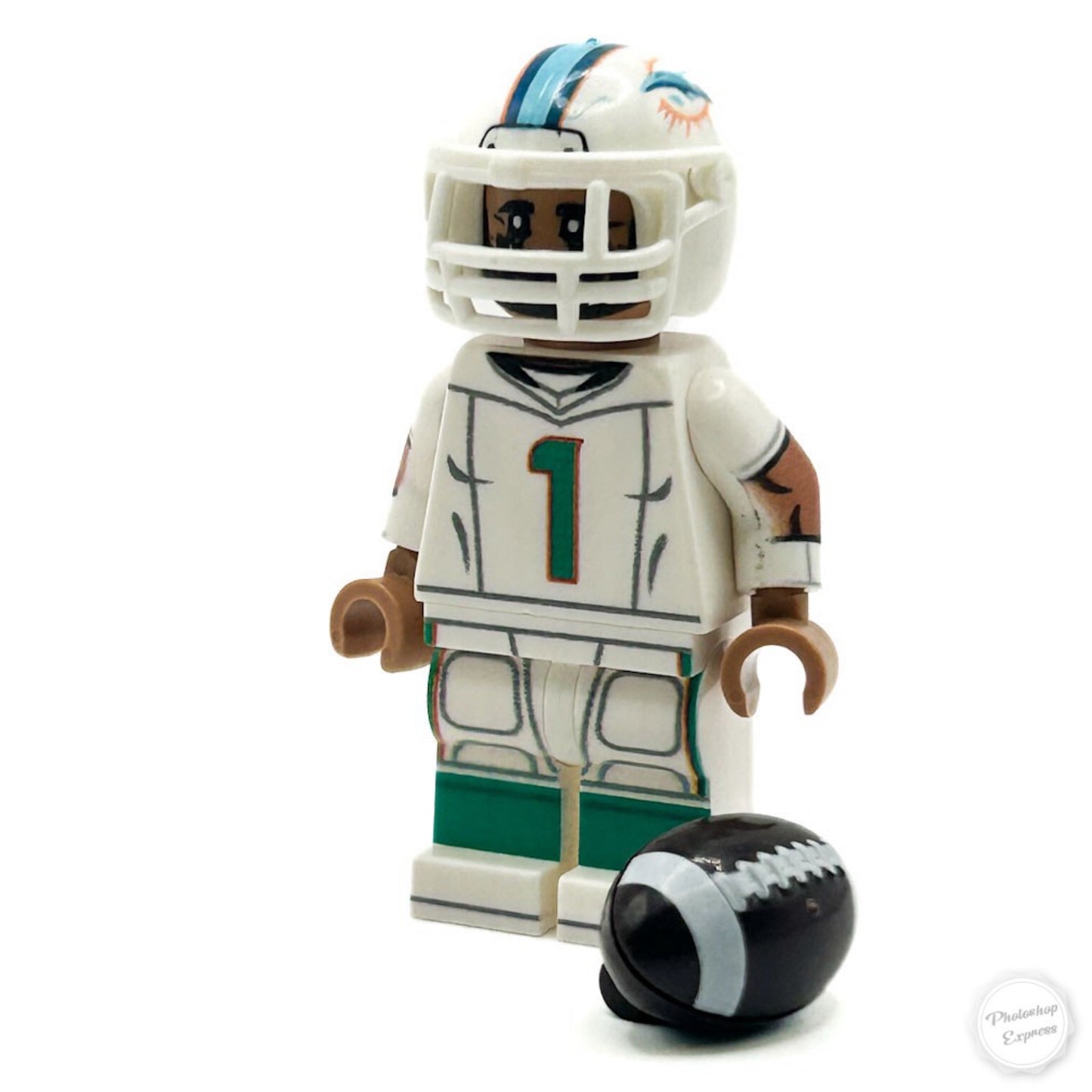 #1 QB Tua Dolphins Football Player Minifig - B3 Customs