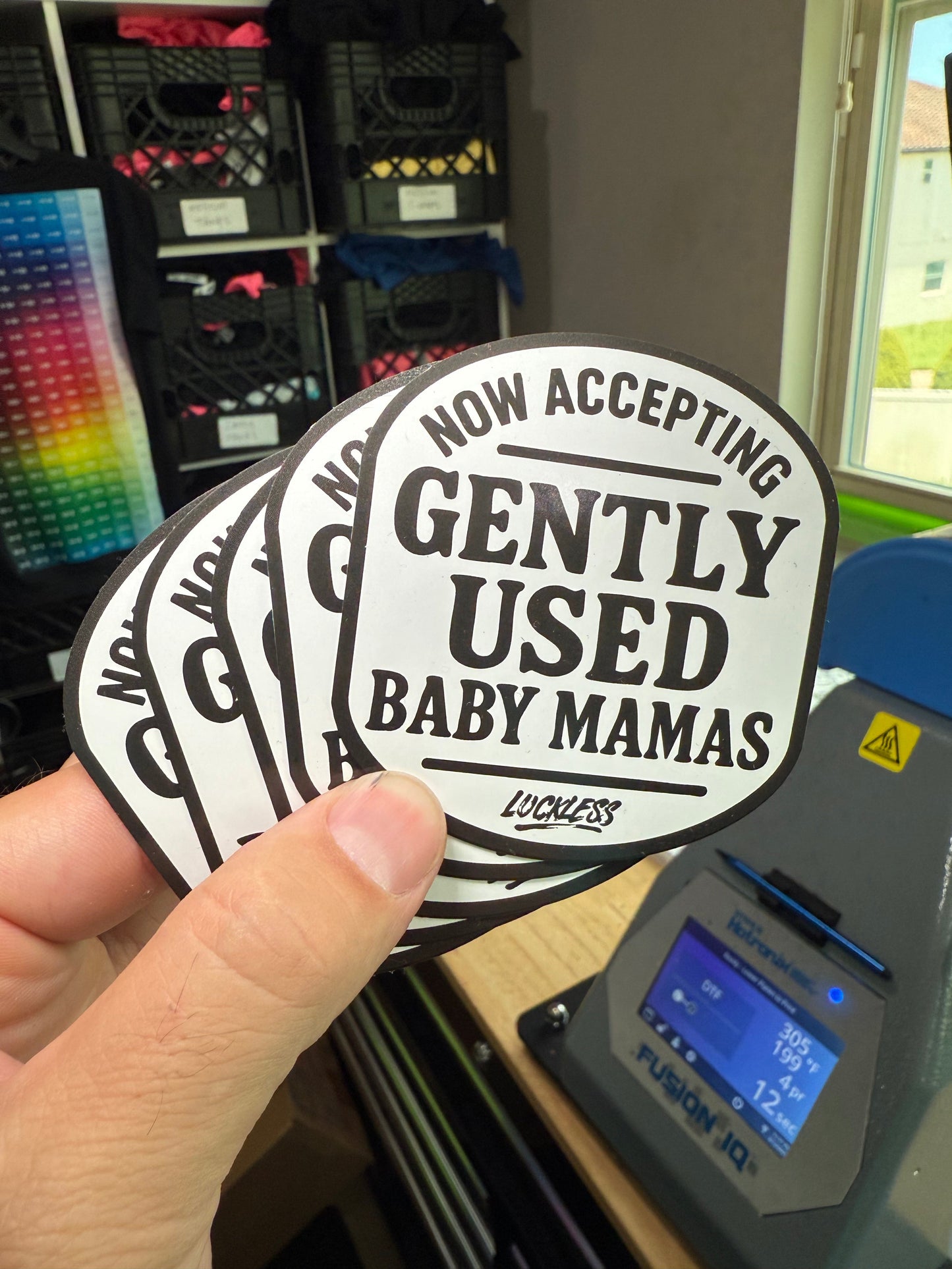 Now Accepting Gently Used Baby Mamas Sticker