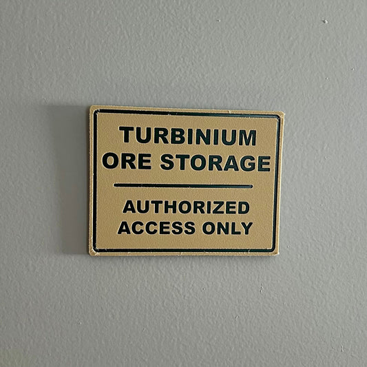 Turbinium Storage Wall Sign