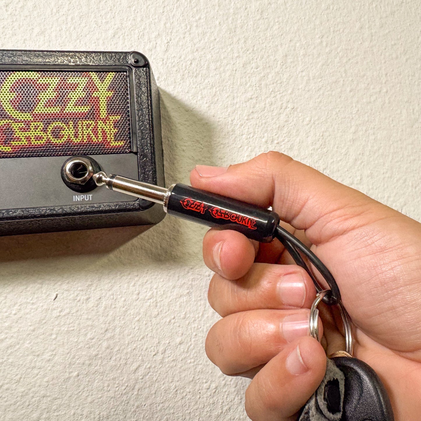 Ozzy Logo Guitar Plug Keychain