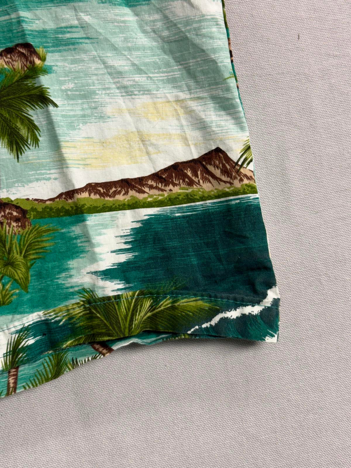 Blue Hawaii Mens Outrigger Hawaiian Shirt Made in Hawaii XL