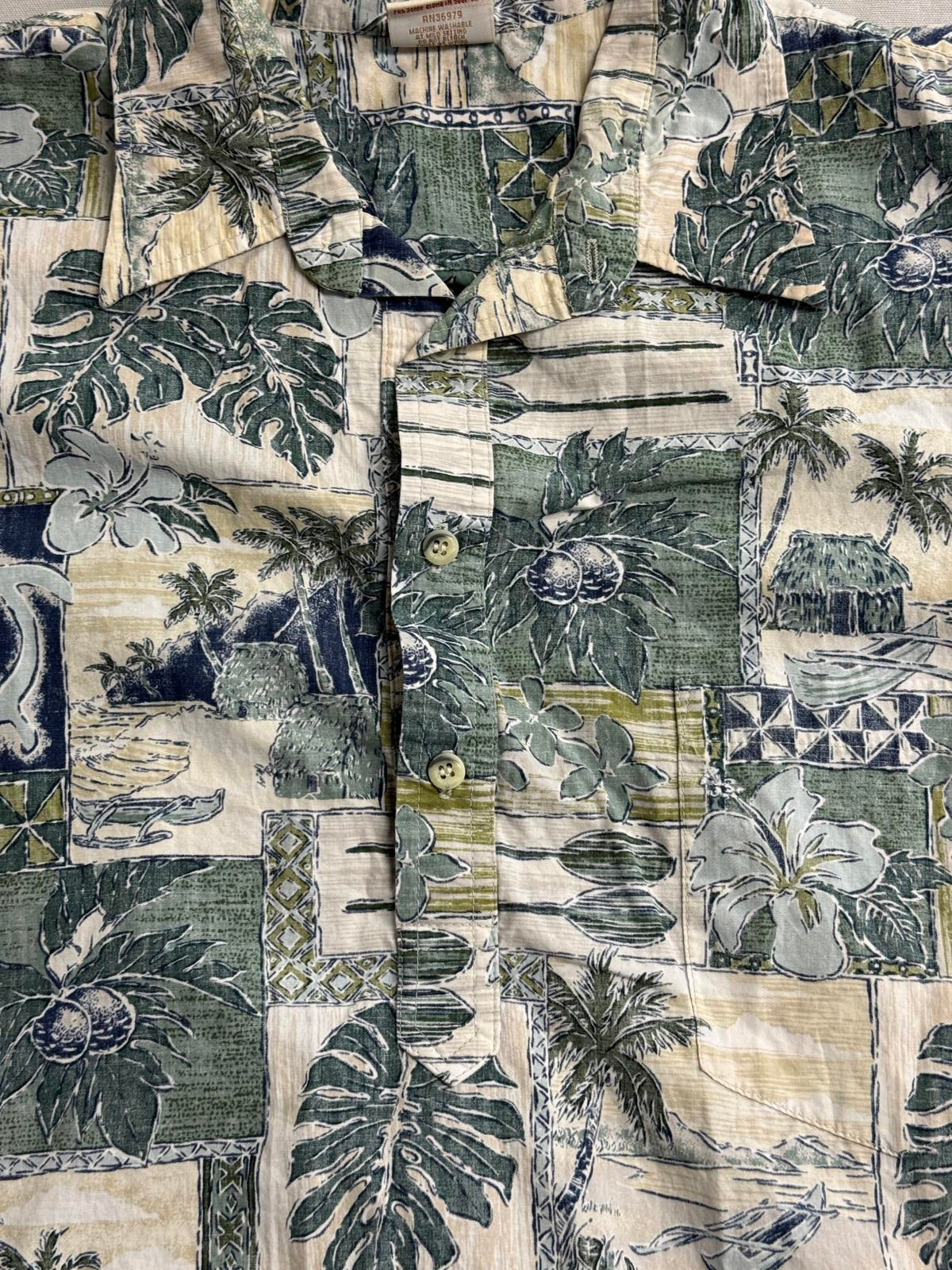 Go Barefoot Mens Hawaiian Panel Shirt - Made in Hawaii Shirt