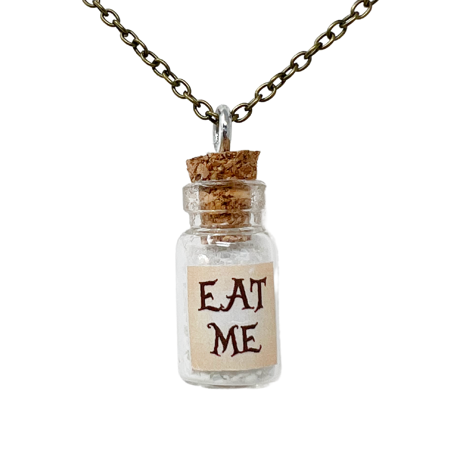 Alice in Wonderland eat me necklace