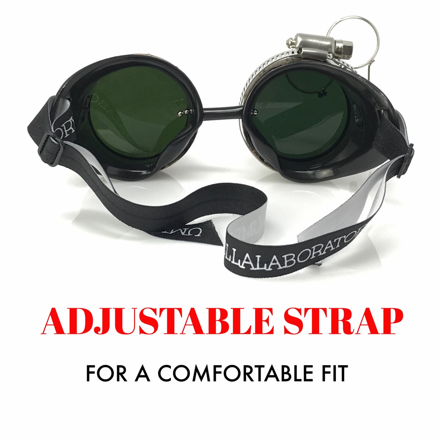 Steampunk Goggles with magnifying loupes black lenses