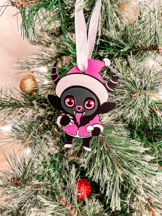 Wood Holiday Krampus Cutie Christmas Ornament