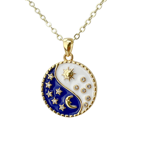 Ying yang coin necklace
