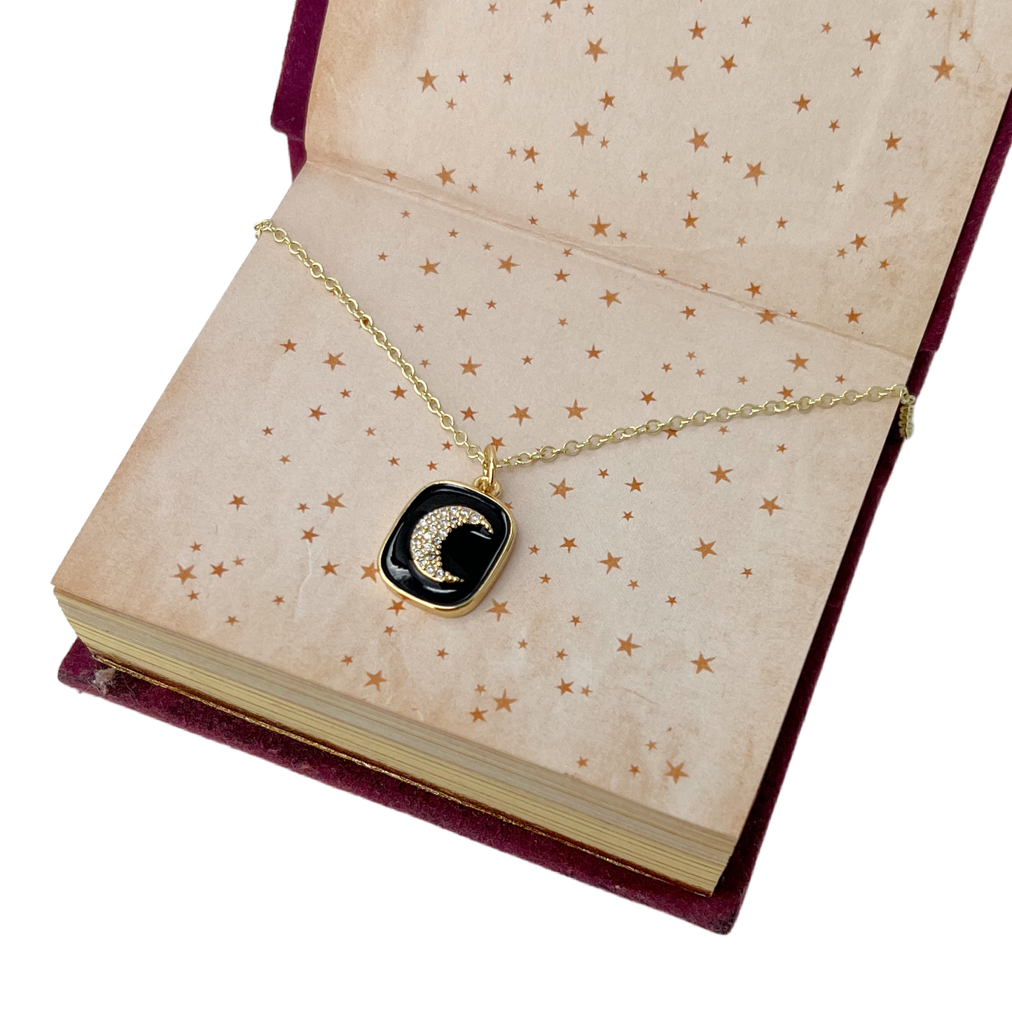 Crescent moon coin necklace