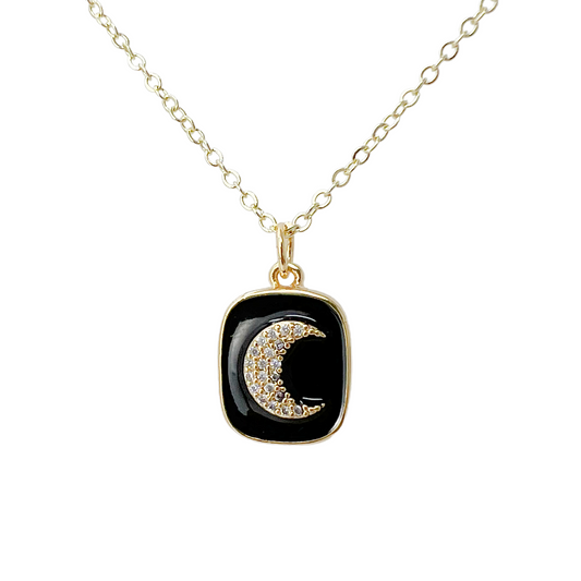 Crescent moon coin necklace