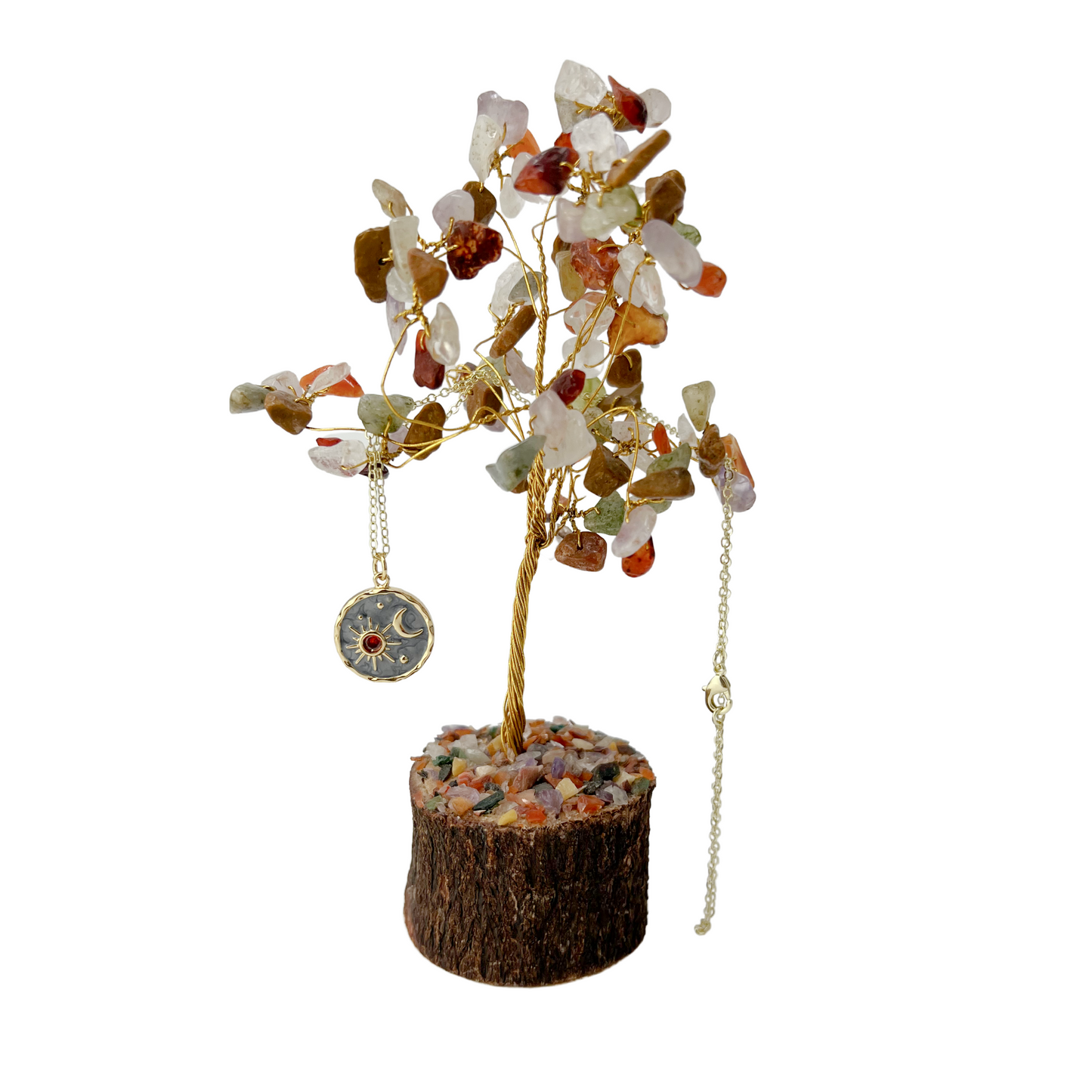 Sun and moon friendship coin necklace